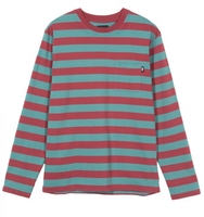Stüssy Rudy Stripe LS Crew Maroon