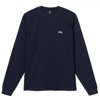 Stüssy Stock Logo Ls Crew Navy
