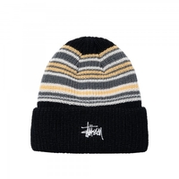 Stüssy Striped Cuff Beanie Black