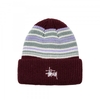 Stüssy Striped Cuff Beanie Burgundy