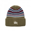 Stüssy Striped Cuff Beanie olive