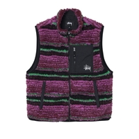 Stüssy Striped Sherpa Vest Grape