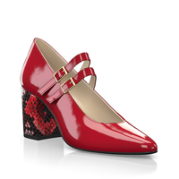 Block Heel Pointed Toe Schuhe 28592