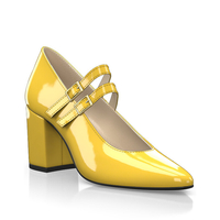 Block Heel Pointed Toe Schuhe 28595