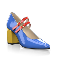 Block Heel Pointed Toe Schuhe 28598