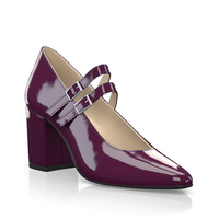 Block Heel Pointed Toe Schuhe 28601