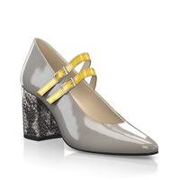 Block Heel Pointed Toe Schuhe 28607