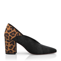 Block Heel Pointed Toe Schuhe 6505