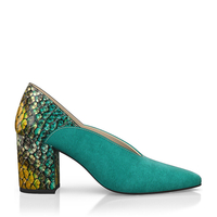Block Heel Pointed Toe Schuhe 6509