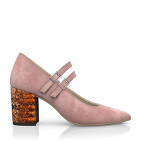 Block Heel Pointed Toe Schuhe 6514