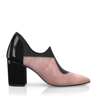 Block Heel Pointed Toe Schuhe 6519