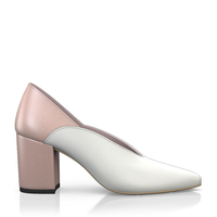 Block Heel Pointed Toe Schuhe 6536