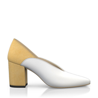Block Heel Pointed Toe Schuhe 6544