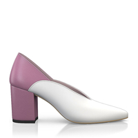 Block Heel Pointed Toe Schuhe 6546