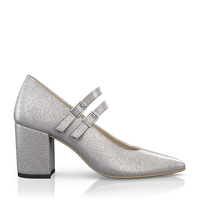 Block Heel Pointed Toe Schuhe 6553