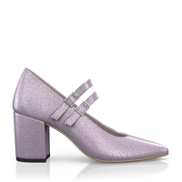 Block Heel Pointed Toe Schuhe 6555