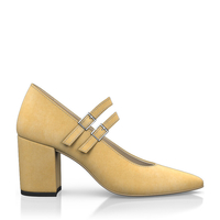 Block Heel Pointed Toe Schuhe 6557