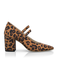 Block Heel Pointed Toe Schuhe 6561