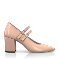 Block Heel Pointed Toe Schuhe 6564