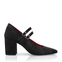 Block Heel Pointed Toe Schuhe 6629