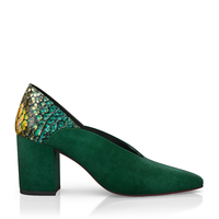 Block Heel Pointed Toe Schuhe 7300