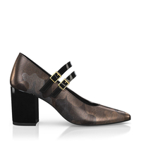 Block Heel Pointed Toe Schuhe 7308