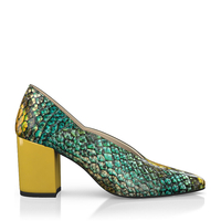Block Heel Pointed Toe Schuhe 7310