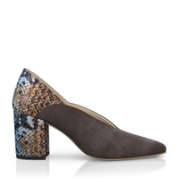 Block Heel Pointed Toe Schuhe 7361