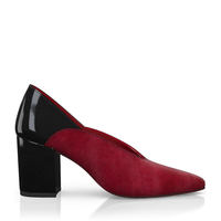 Block Heel Pointed Toe Schuhe 7368