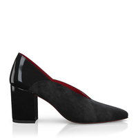 Block Heel Pointed Toe Schuhe 7370