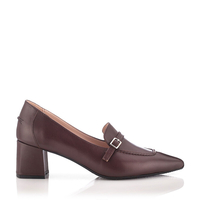 Block Heel Pointed Toe Schuhe Grazia - Burgund