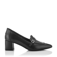 Block Heel Pointed Toe Schuhe Grazia - Schwarz