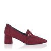 Block Heel Pointed Toe Schuhe Grazia Veloursleder - Burgund