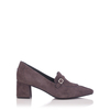 Block Heel Pointed Toe Schuhe Grazia Veloursleder - Grau