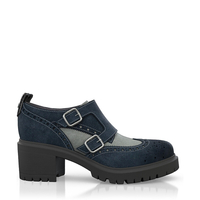 Blockabsatz Derby Schuhe 11054