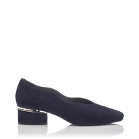 Blockabsatz Schuhe mit Karee-Spitze Carina Veloursleder - Ozeanien