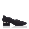 Blockabsatz Schuhe mit Karee-Spitze Carina Veloursleder – Schwarz