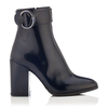 Blockabsatz Stiefeletten Anna Knautschlackleder - Blau