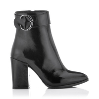 Blockabsatz Stiefeletten Anna Knautschlackleder - Schwarz