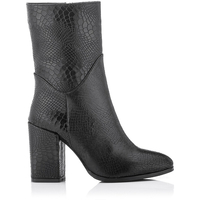 Blockabsatz Stiefeletten Vittoria Geprägtes Krokodilleder - Schwarz