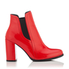 Chelsea-Stiefel mit Absatz Mia Knautschlackleder - Rot