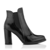 Chelsea-Stiefel mit Absatz Mia Knautschlackleder - Schwarz