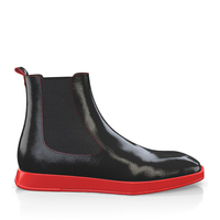Flache Herren Stiefeletten mit Karee-Spitze 12053