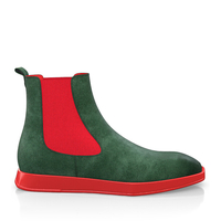 Flache Herren Stiefeletten mit Karee-Spitze 12209