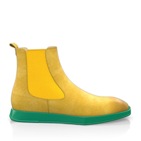 Flache Herren Stiefeletten mit Karee-Spitze 12215