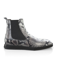 Flache Herren Stiefeletten mit Karee-Spitze 12221