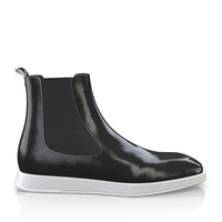 Flache Herren Stiefeletten mit Karee-Spitze 12224
