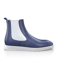 Flache Herren Stiefeletten mit Karee-Spitze 12227