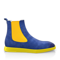 Flache Herren Stiefeletten mit Karee-Spitze 12233