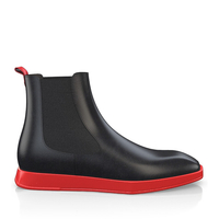 Flache Herren Stiefeletten mit Karee-Spitze 13856